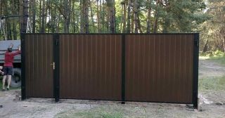 Купить распашные ворота из профнастила Искитим, цена от 2798 руб.
